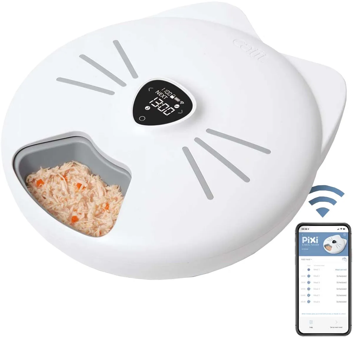 Catit Pixi Smart Voerautomaat Kat - 6x170ml - Wit - afbeelding 6 van 6