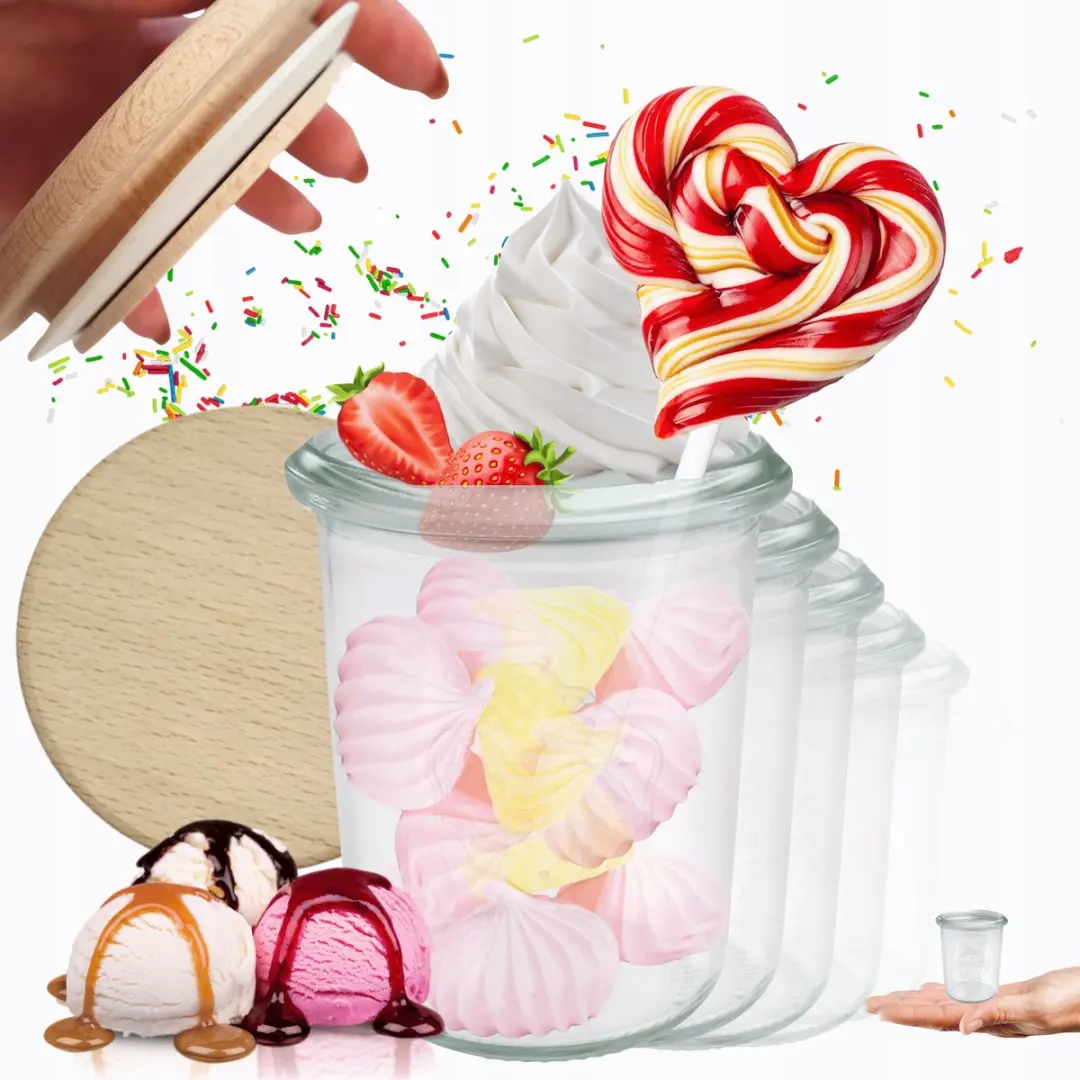 Weck Glazen Potten 160ml met Houten Deksel
