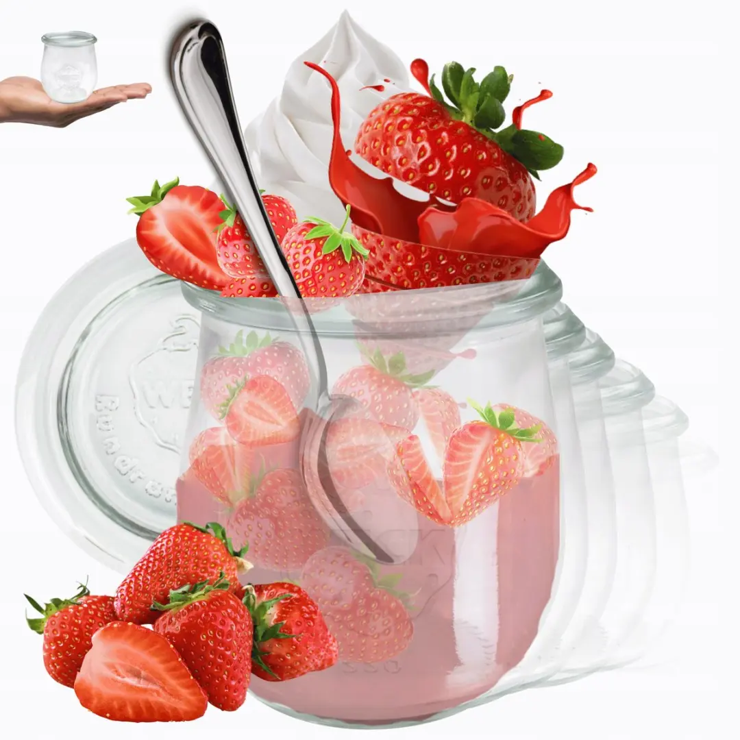 Weck Glazen Potten 220ml met Glazen Deksel