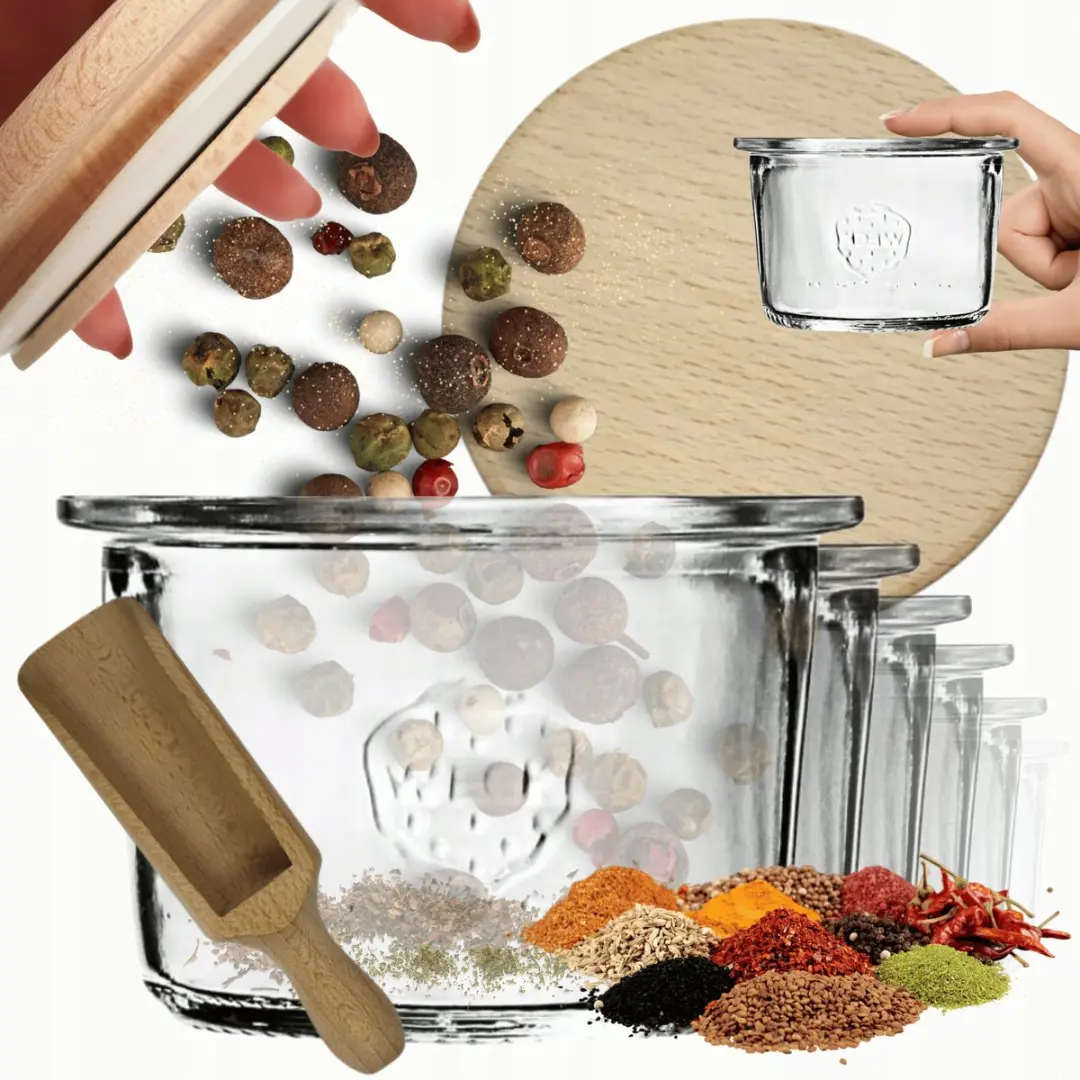 Weck Potten 80ml met Houten Deksel & Maatbeker