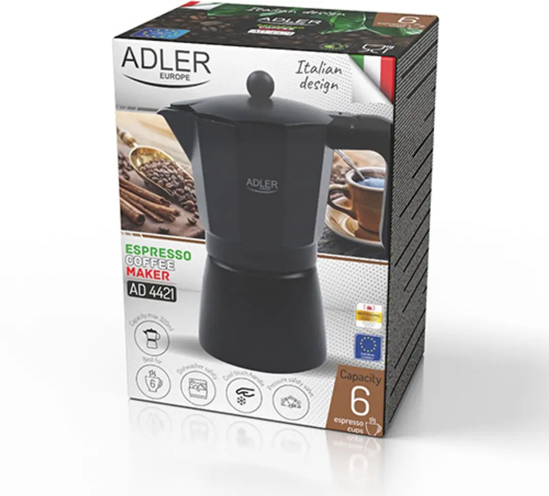 Adler AD 4421 Espresso-koffiezetapparaat 0,3l - Zwart - afbeelding 5 van 5