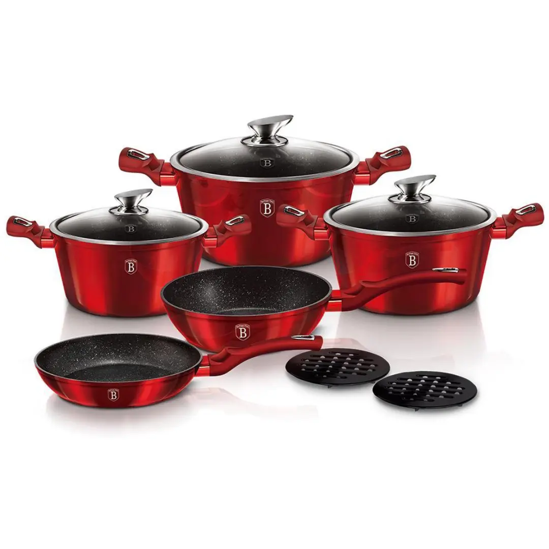 BerlingerHaus Pannenset 10-delig - Rood - afbeelding 4 van 5