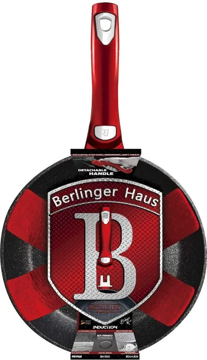 BerlingerHaus BH-1946 Koekenpan 28cm - Burgundy Rood - afbeelding 4 van 4