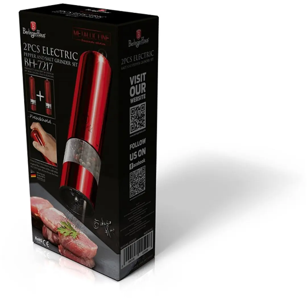 BerlingerHaus Burgundy Line BH-7217 Elektrische Molenset - afbeelding 4 van 6