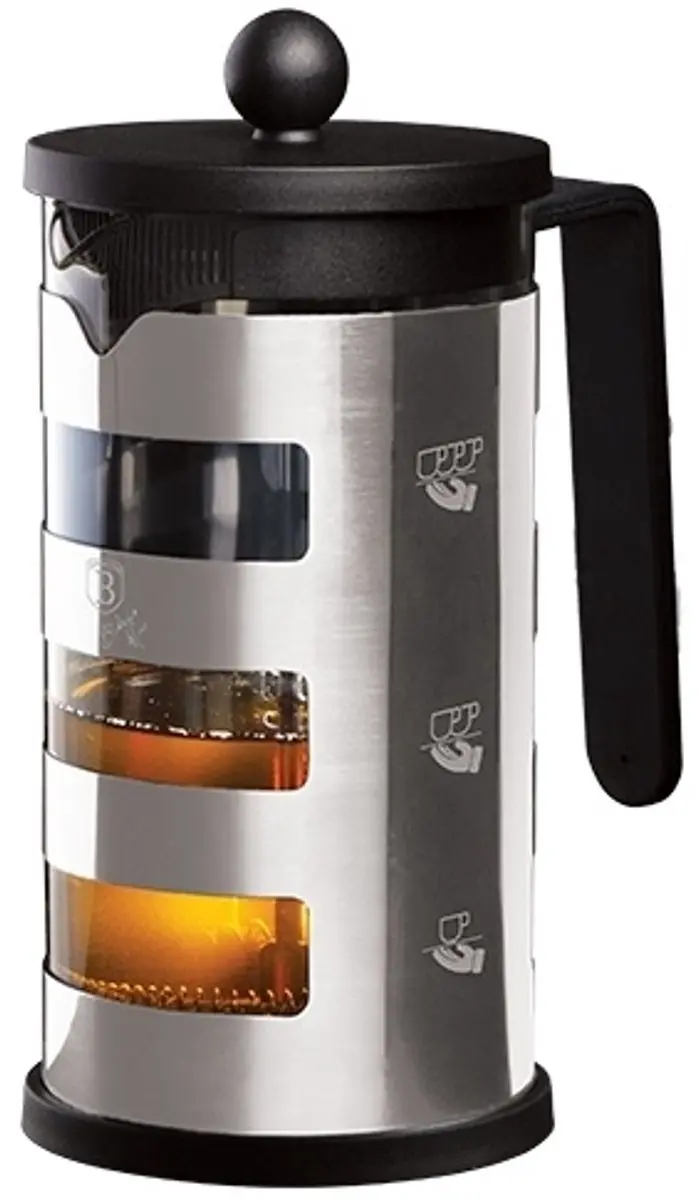 Thee- en koffiepot (french press) 600 ml Black Silver Collection
