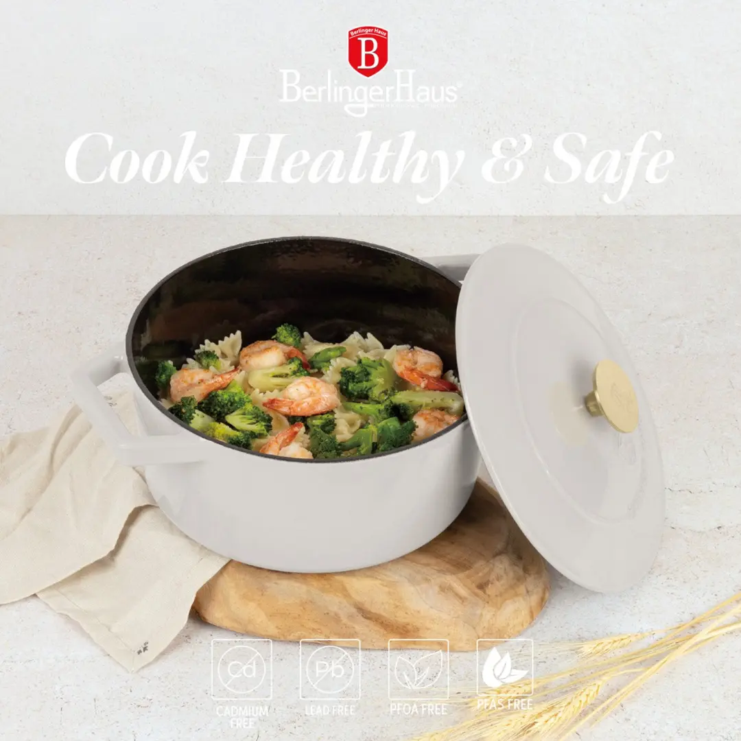 BerlingerHaus Sahara Gietijzeren Braadpan 24cm - Crème - afbeelding 2 van 6
