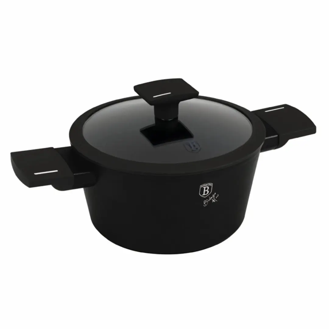 BerlingerHaus Braadpan 20cm Mat Zwart met Deksel