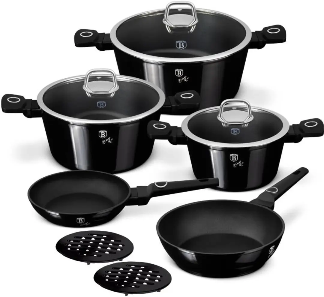 Serviesset met titaniumcoating, 10-delig, Black Vantage Collection