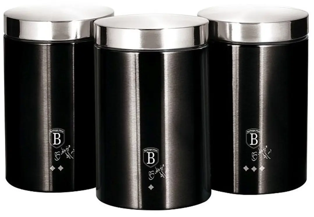 Voedselbewaarbakjes, set van 3 stuks, Royal Black Collection