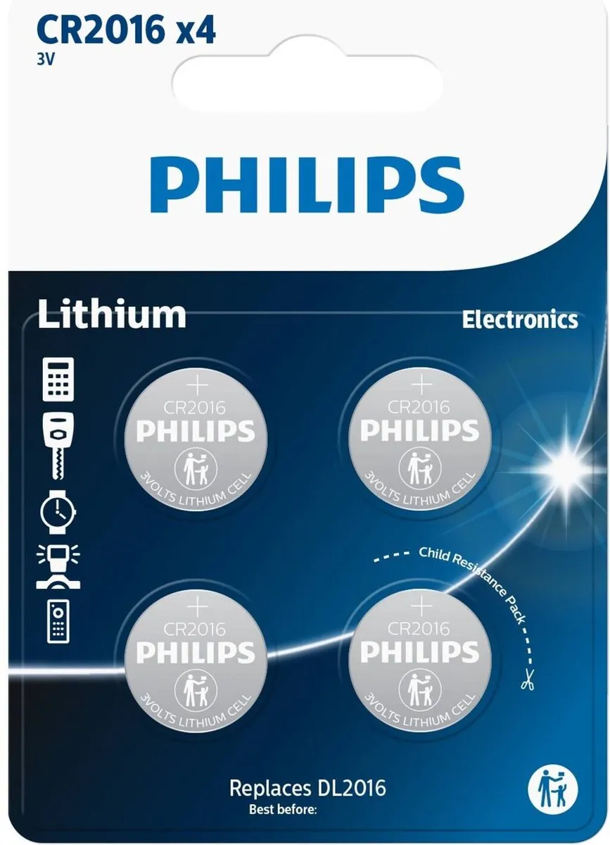 Philips CR2016 Lithium Knoopcelbatterij