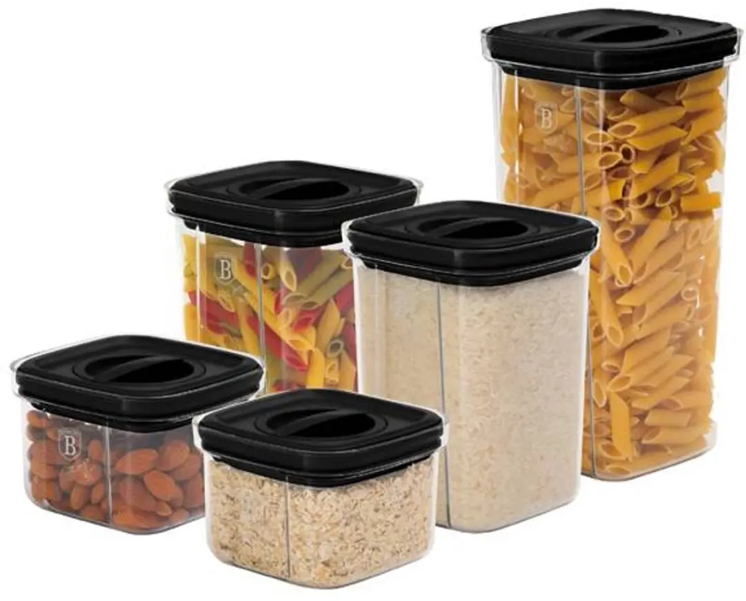 Set van 10 voedselbakjes, zwart
