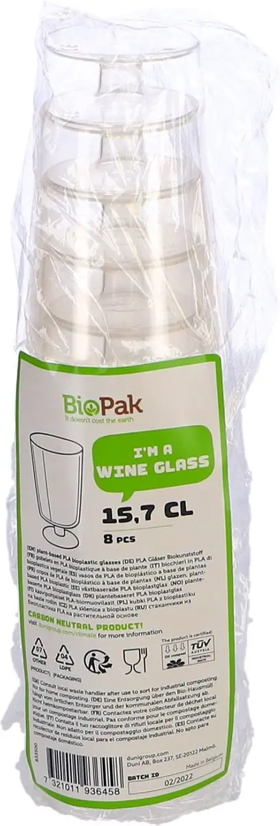 Duni Plastic Wijnglazen 15.7cl - 8 Stuks - Transparant - afbeelding 3 van 6