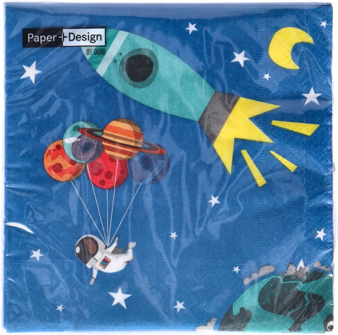 Duni Space Servetten 33x33cm - 3-laags - Blauw - afbeelding 2 van 3