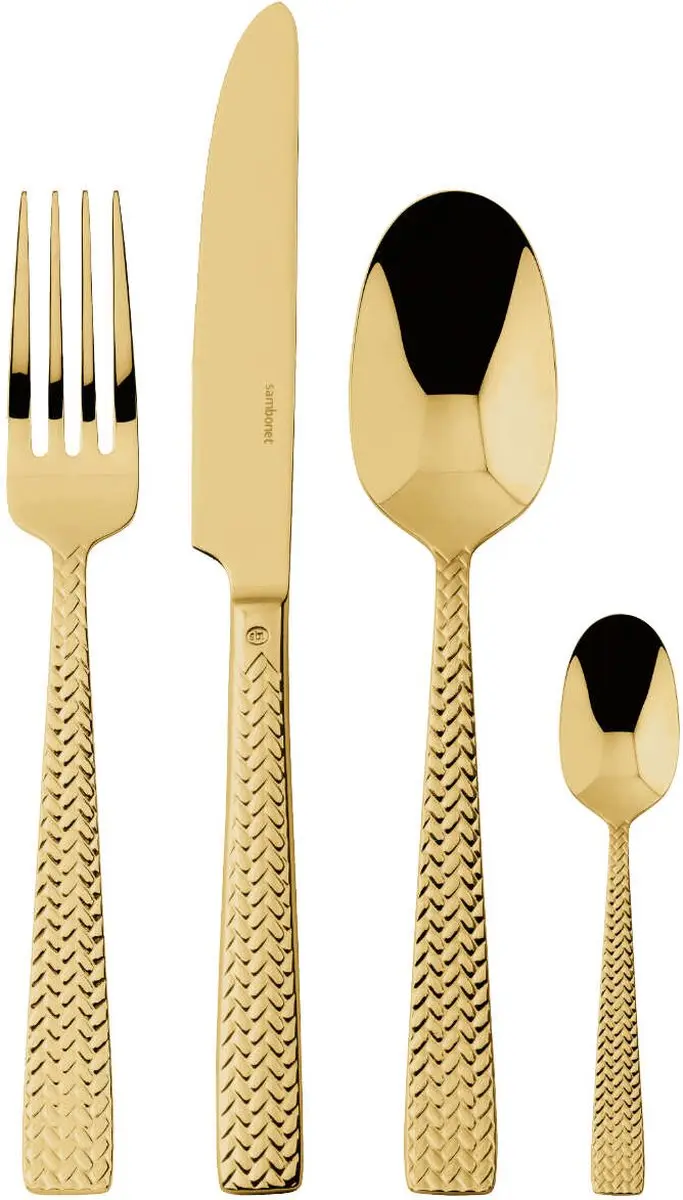 Sambonet Cortina Edelstahl PVD / Goud Bestekset 24-delig