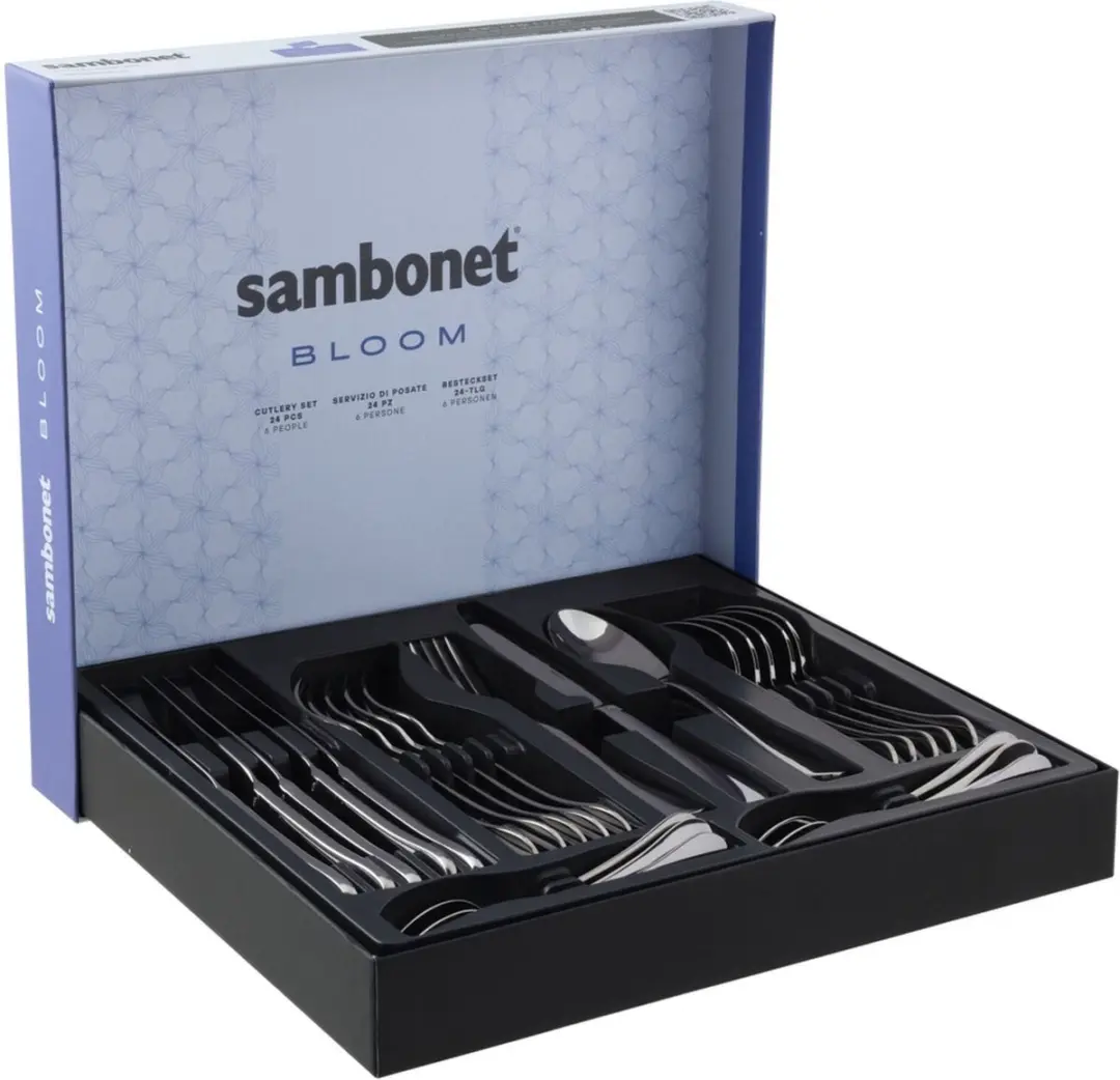 Sambonet Bloom Bestekset RVS - Monobloc - 24 delig - afbeelding 2 van 6