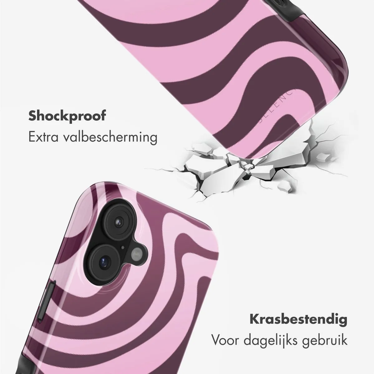 Selencia iPhone 17 Hoesje - MagSafe Wavy Swirl Pink Plum