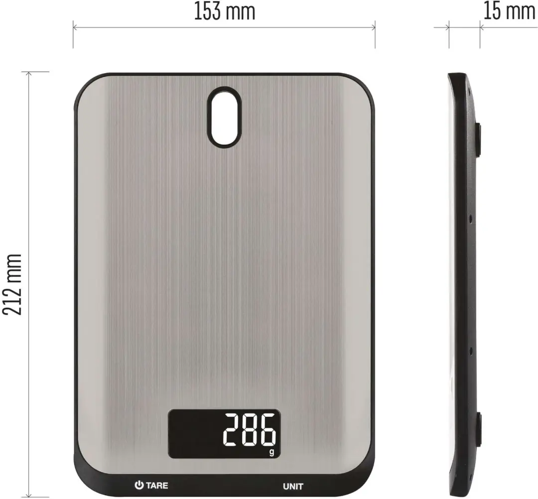 Emos EV026 digitale keukenweegschaal - 5kg - Zilver - afbeelding 5 van 6