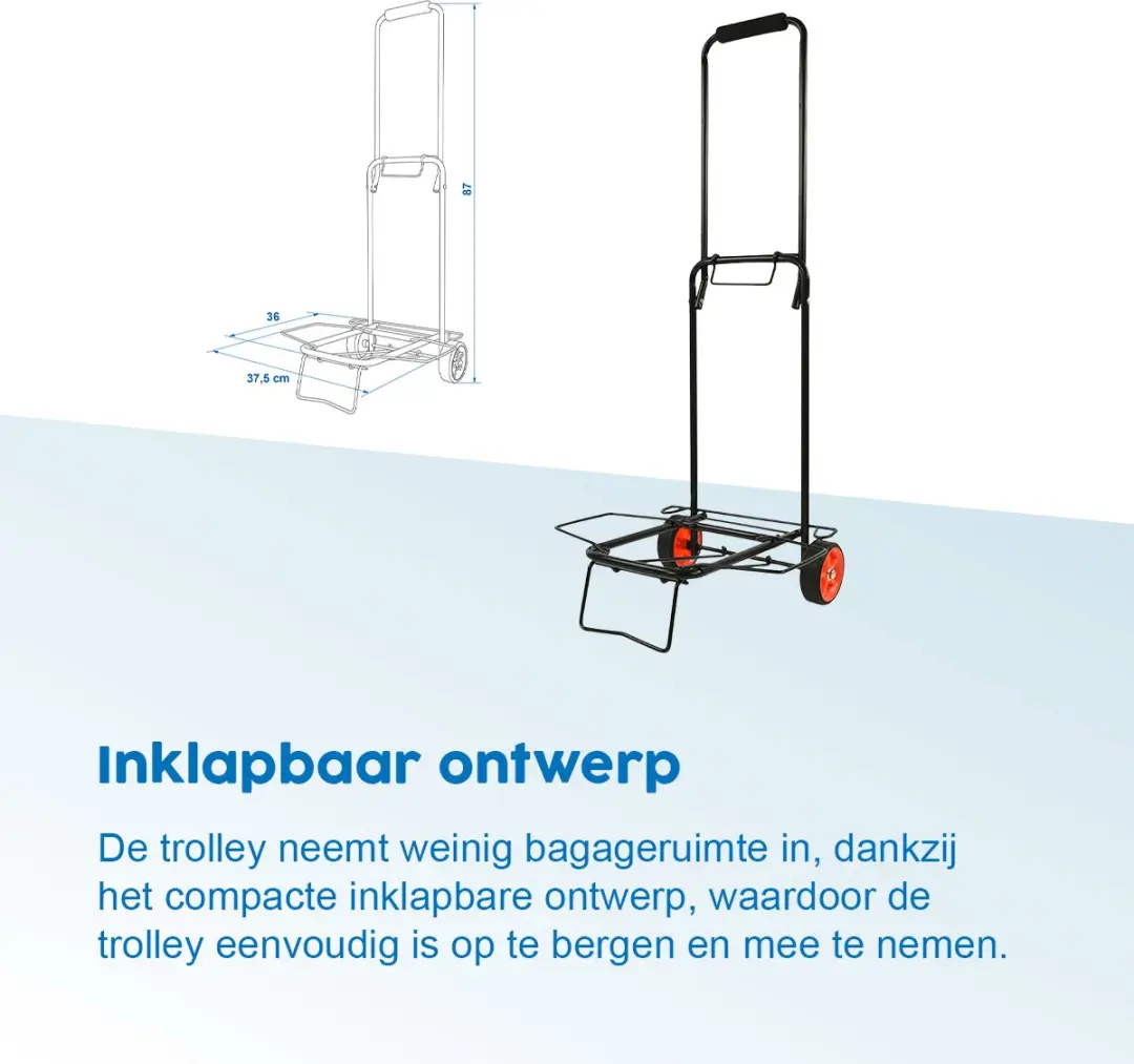 ProPlus Alani Transportwagen - 30 kg - Zwart - afbeelding 3 van 6