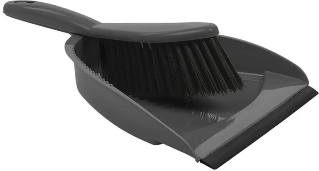 ProPlus Compacte stoffer en blik set - 22 x 33 cm - Grijs/Zwart - Ideaal voor kamperen - afbeelding 2 van 5