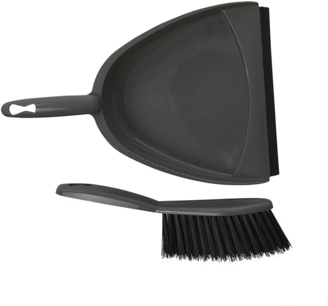 ProPlus Compacte stoffer en blik set - 22 x 33 cm - Grijs/Zwart - Ideaal voor kamperen - afbeelding 5 van 5