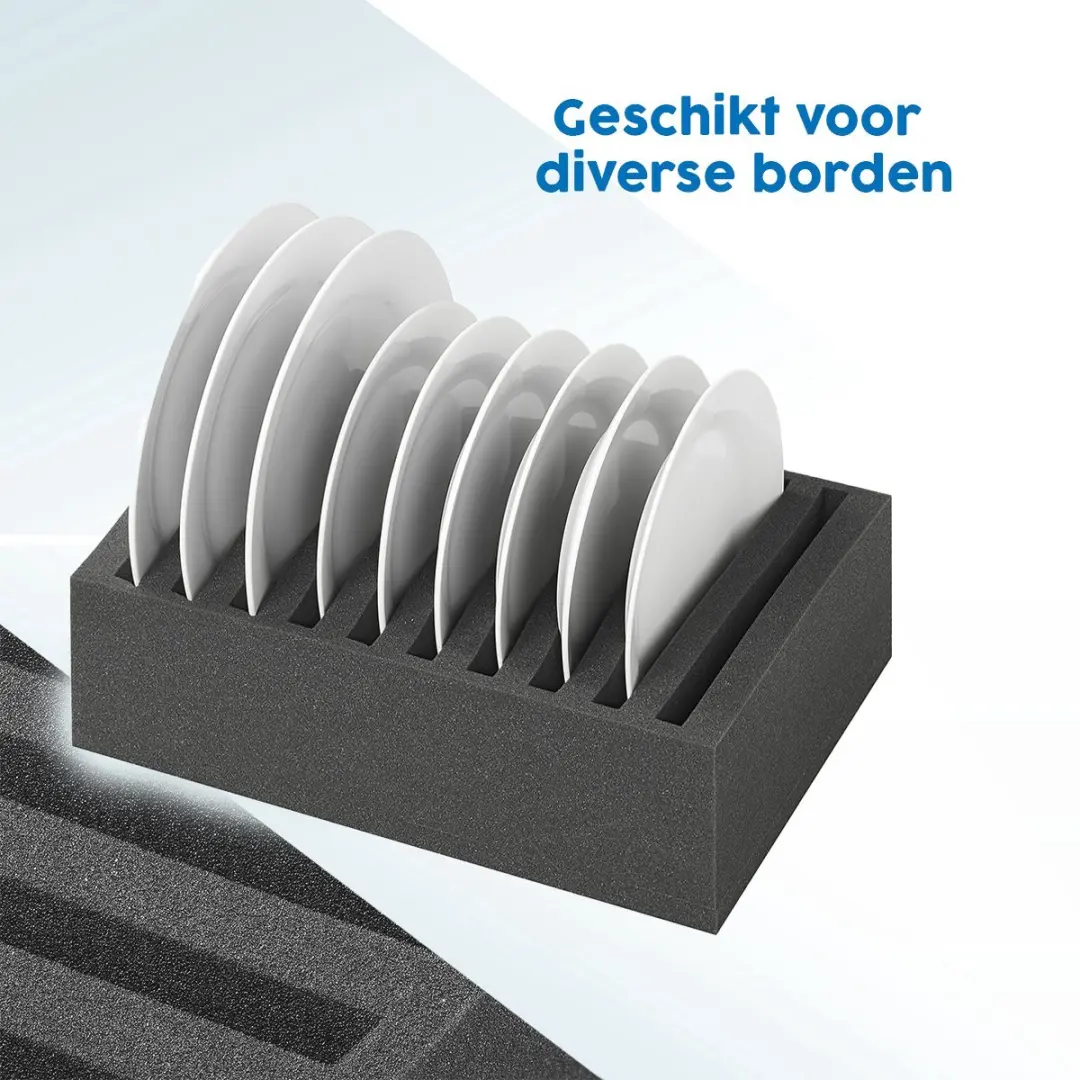 ProPlus Bordenhouder - Zacht Foam - 10 Borden - Zwart - afbeelding 2 van 6