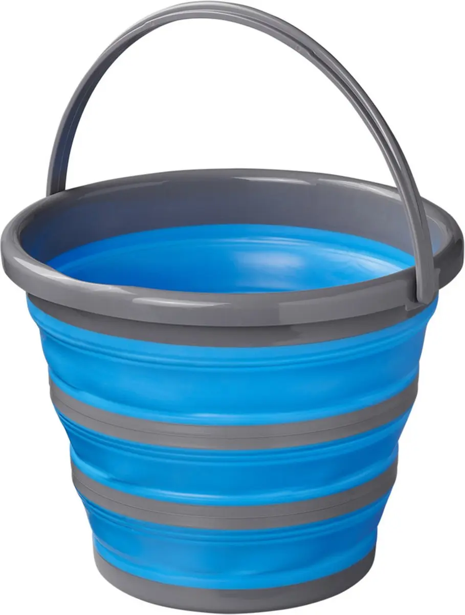 Opvouwbare/inklapbare emmer blauw/grijs