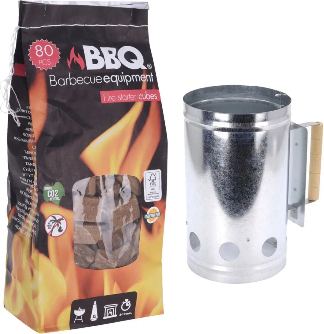 Barbecue briketten starter 27 x 17 cm inclusief 80x aanmaakblokjes