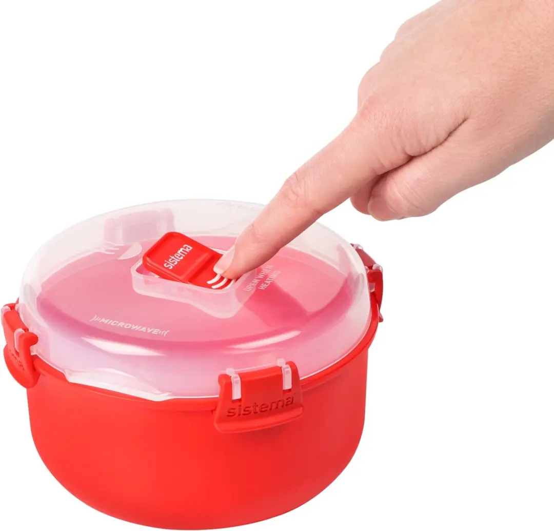 Sistema 1113 Magnetronschotel met Stoomklep - Rood - afbeelding 2 van 6