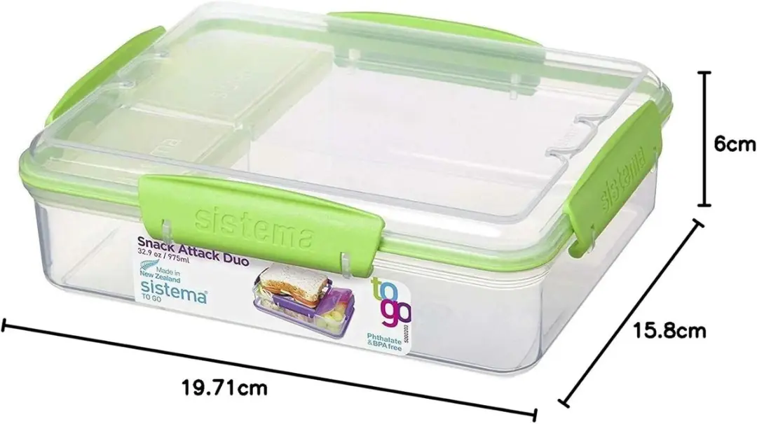Sistema Snack Attack Duo Lunchbox - 975ml - Minty Teal - afbeelding 5 van 5