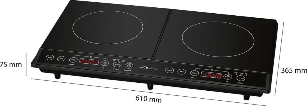 Clatronic DKI 3609 inductiekookplaat - 2 kookzones - 3,5 kW - Zwart - afbeelding 5 van 6