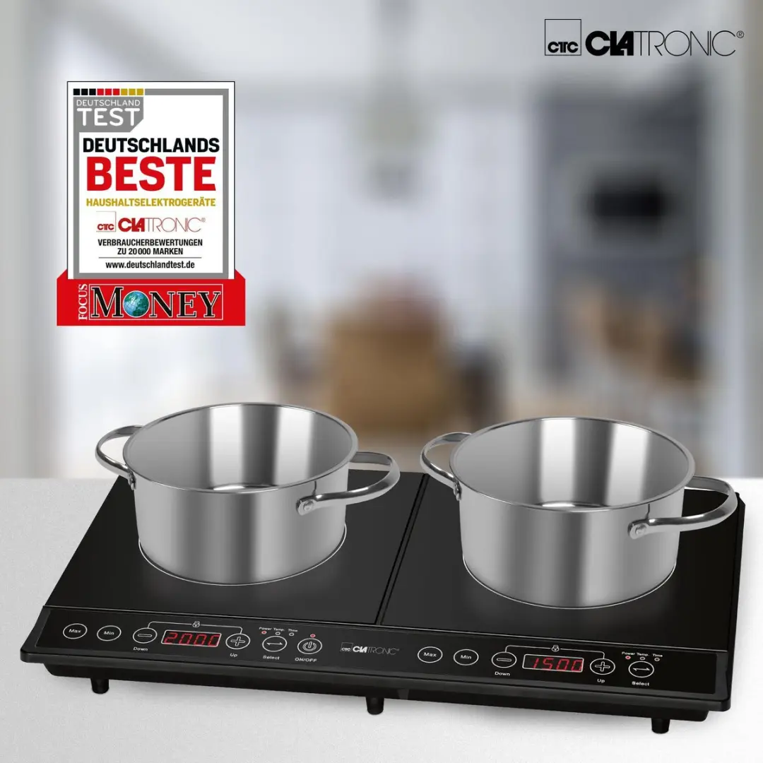 Clatronic DKI 3609 inductiekookplaat - 2 kookzones - 3,5 kW - Zwart - afbeelding 4 van 6
