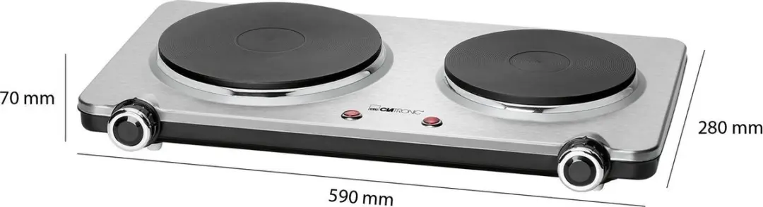 Clatronic DKP 3668 Dubbele Kookplaat - 2 Zones - afbeelding 6 van 6