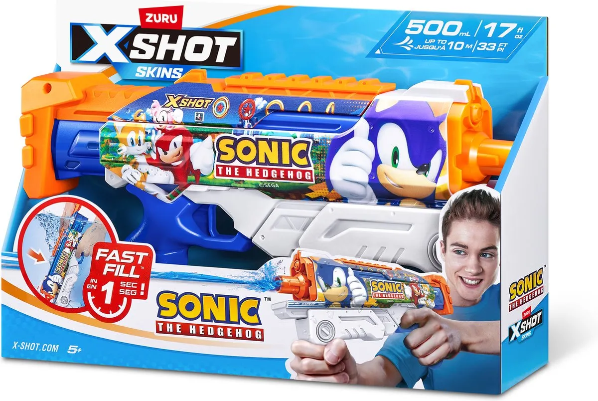 XSHOT Sonic The Hedgehog Hyperload Water Blaster 500L