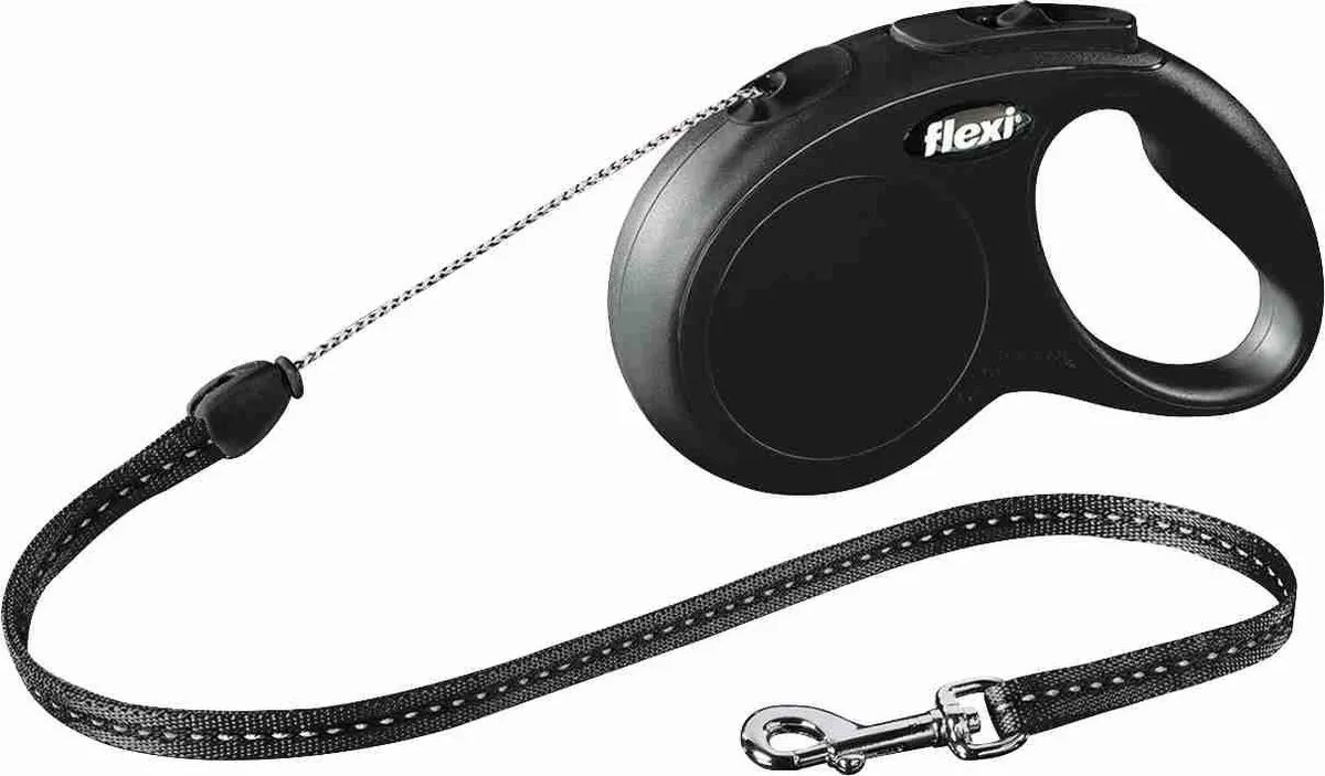 Flexi New Classic Automatisch Hondensnoer 5m - 12kg - Zwart