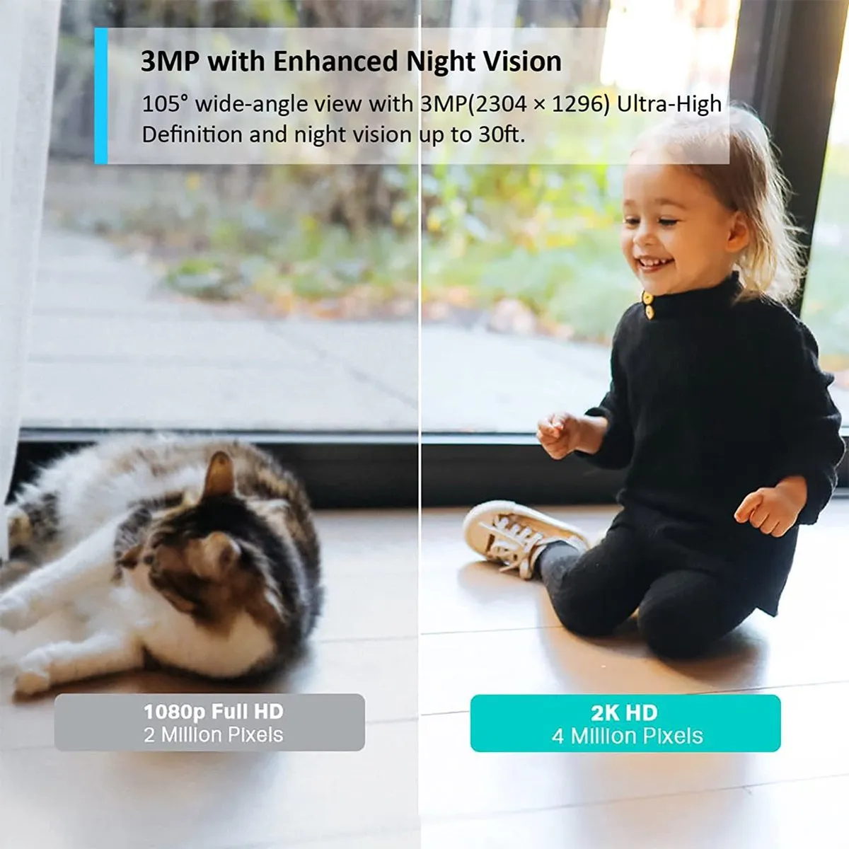 TP-Link Tapo C110 Beveiligingscamera Binnen - 3MP Ultra HD