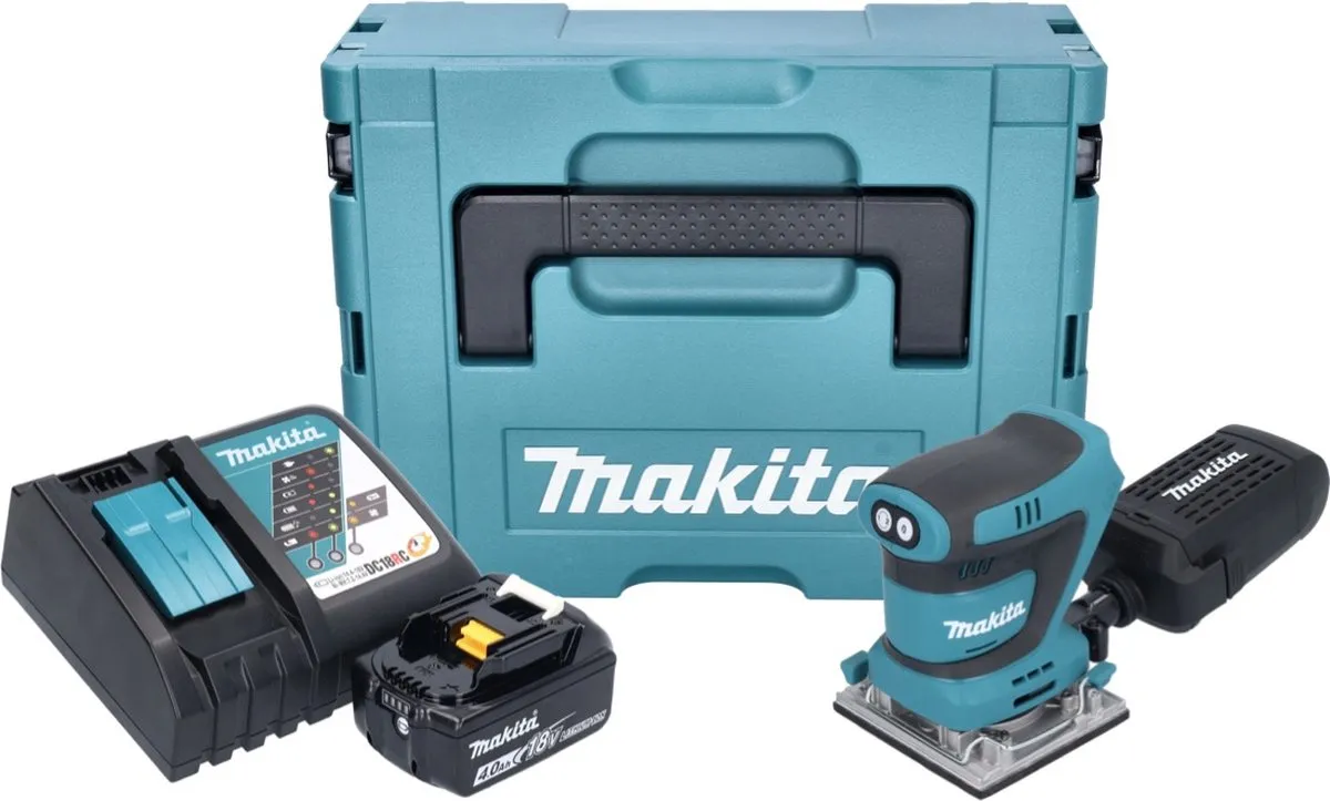 Makita DBO484RM1J Excentrische Schuurmachine 18V - 112x102mm - met accu 4,0Ah & oplader