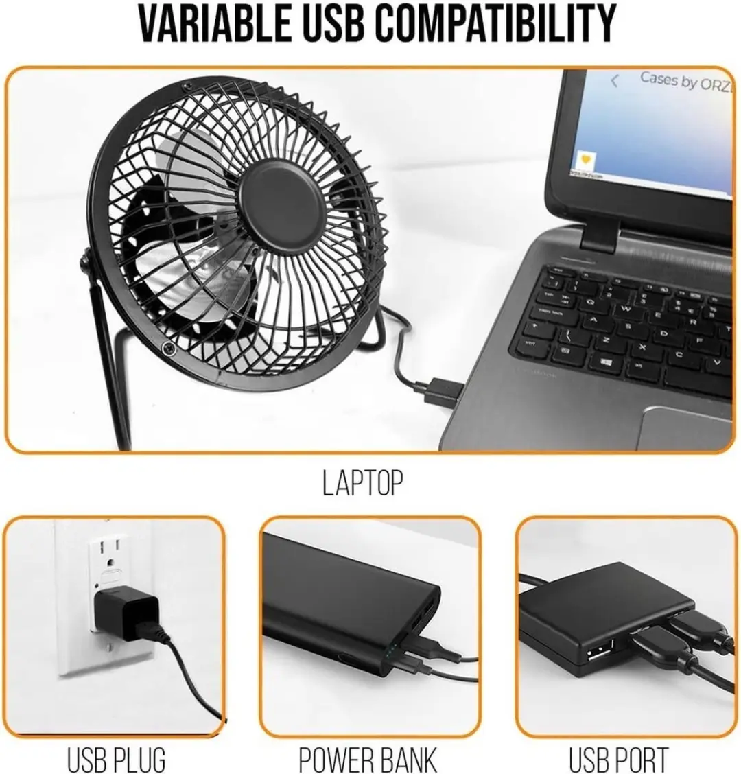 Esperanza Yugo EA149K USB Ventilator - Zwart - afbeelding 5 van 6