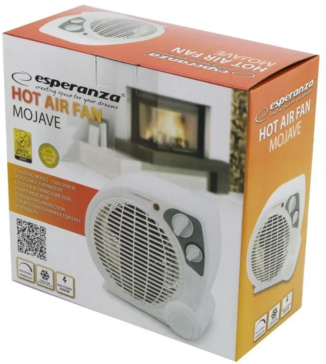 Esperanza EHH002 Ventilatorkachel - 2000W - Grijs/Wit - afbeelding 3 van 5