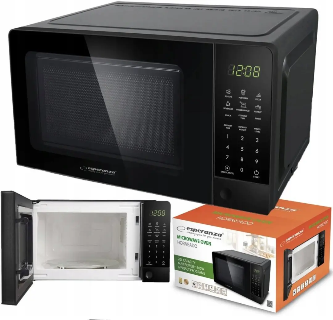 Esperanza Horneado EKO009 Magnetron - 20L - Zwart - afbeelding 2 van 6