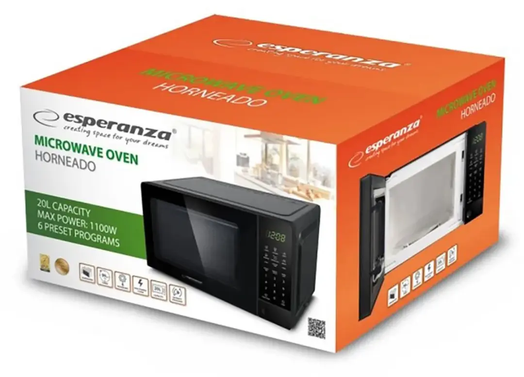 Esperanza Horneado EKO009 Magnetron - 20L - Zwart - afbeelding 4 van 6
