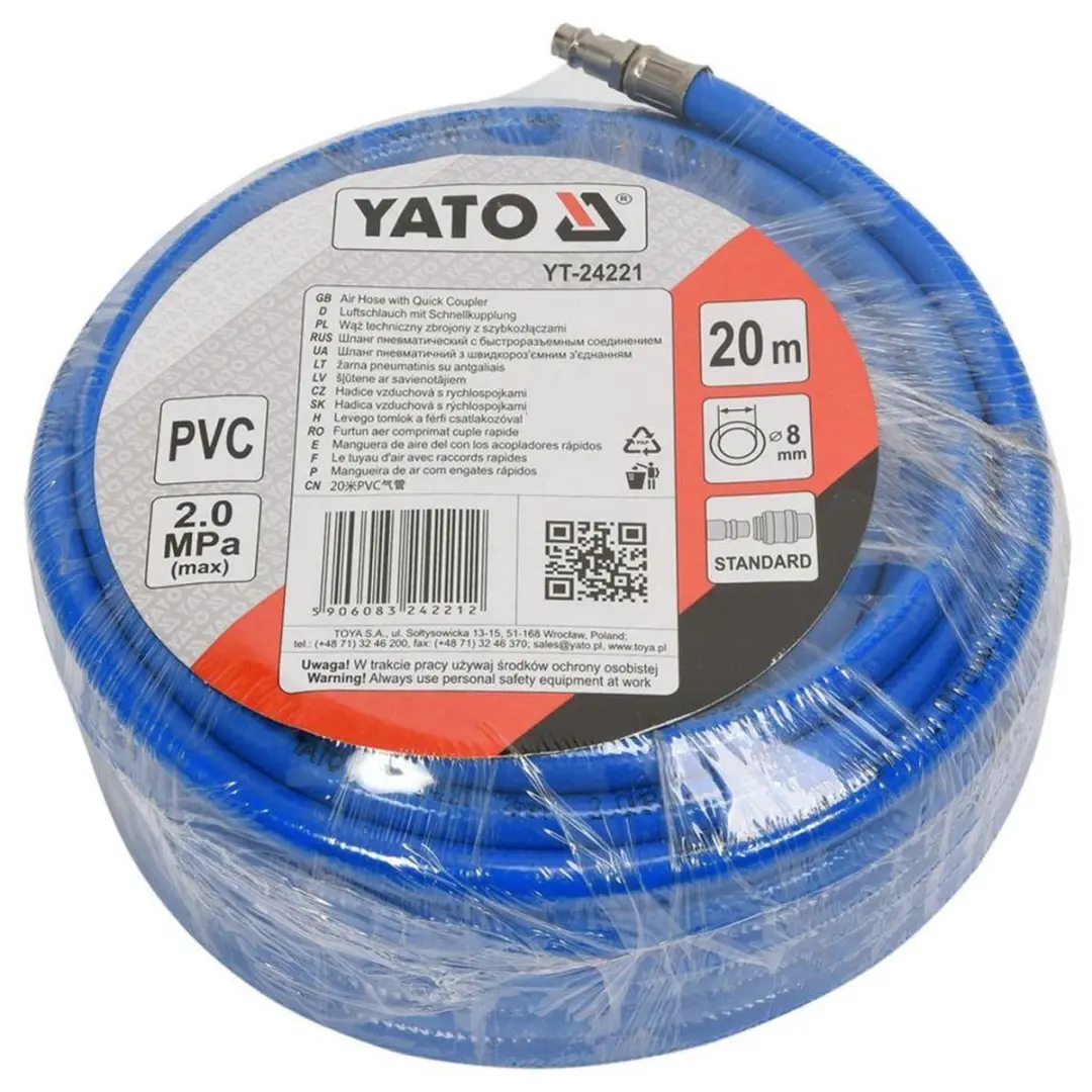 Yato Luchtslang PVC 8mm x 20m - Met Koppeling - afbeelding 2 van 2