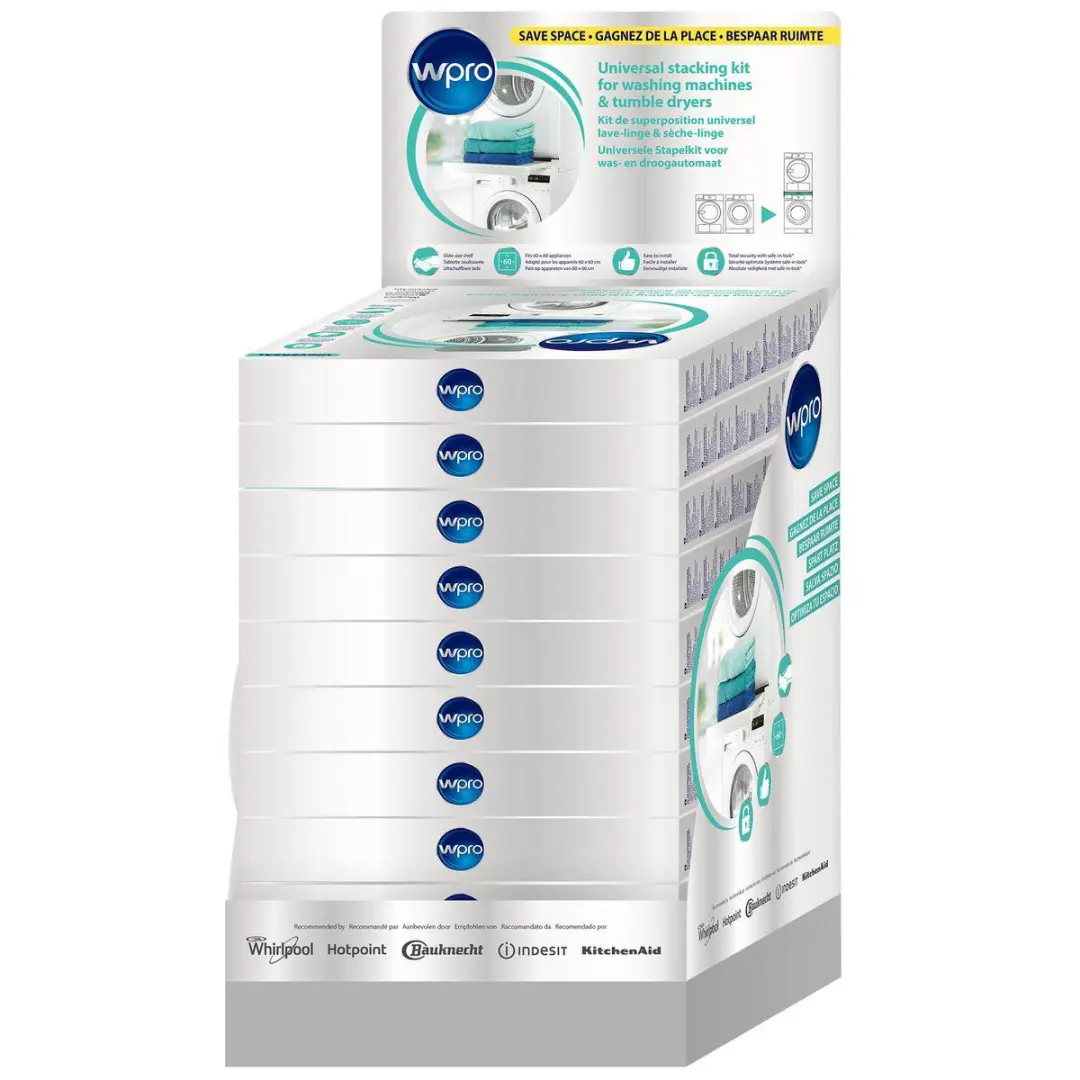 Wpro SKS101 Stapelset Wasmachine/Wasdroger 60cm - Wit - afbeelding 5 van 6
