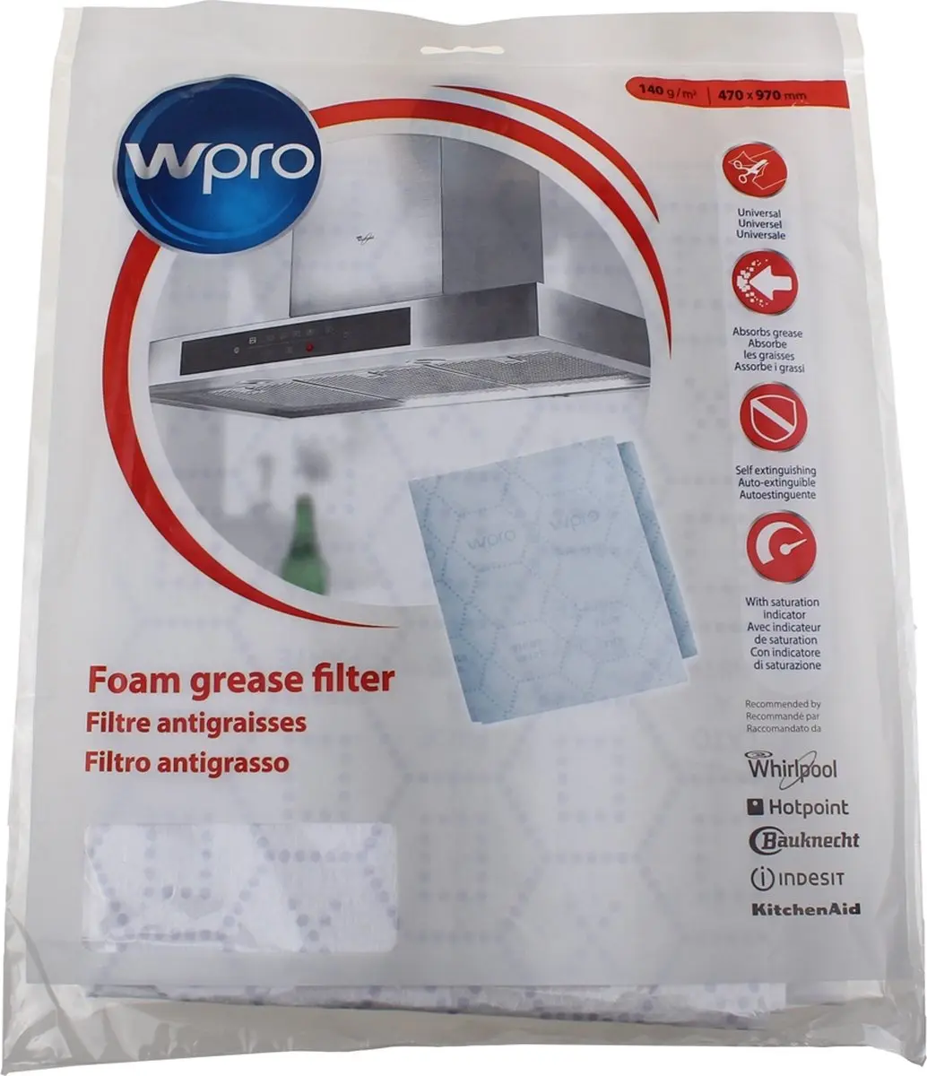WPRO UGF015 Nevelfilter 47x97cm - 140 g/m² - Wit - afbeelding 3 van 4