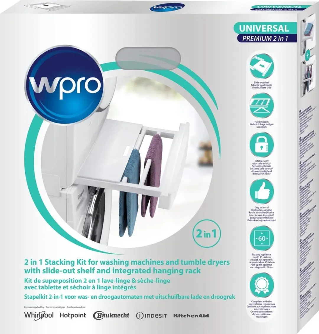 Wpro SKP101 Tussenbouwpakket Wasmachine/Droger - Wit - afbeelding 5 van 6