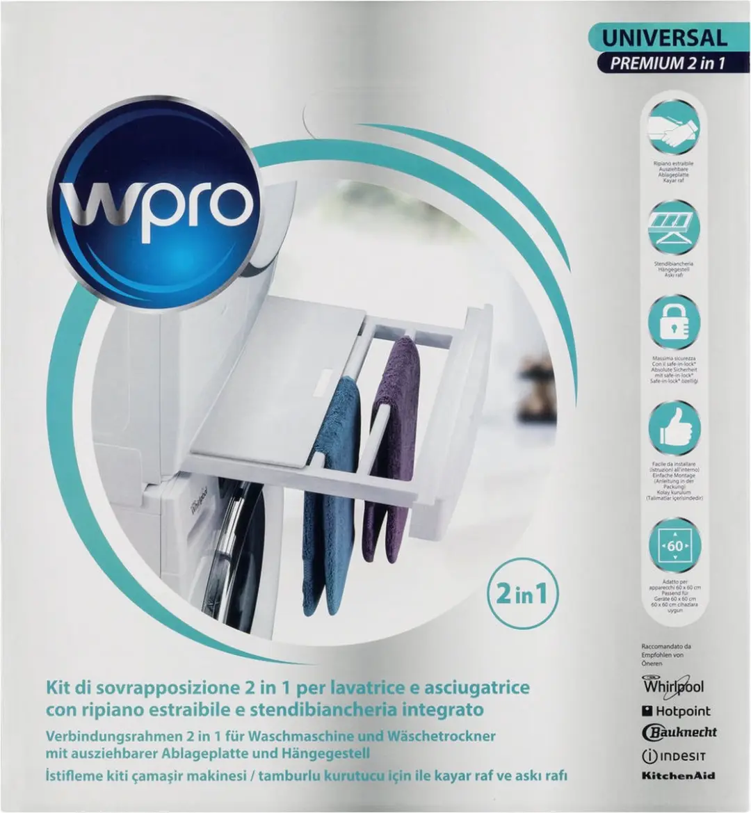Wpro SKP101 Tussenbouwpakket Wasmachine/Droger - Wit - afbeelding 2 van 6