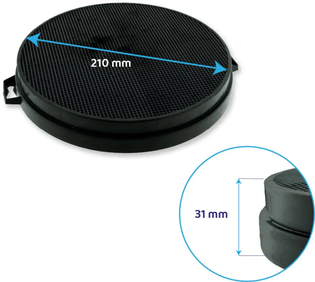 Wpro CHF210/1 Koolstoffilter voor afzuigkap - 35mm - afbeelding 4 van 6