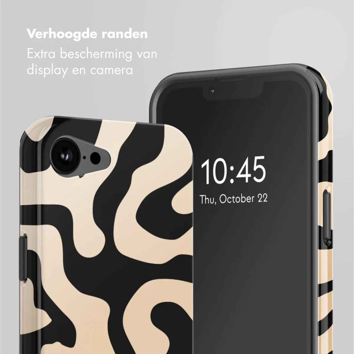 Selencia Hoesje iPhone 16e Art Wave Black - MagSafe