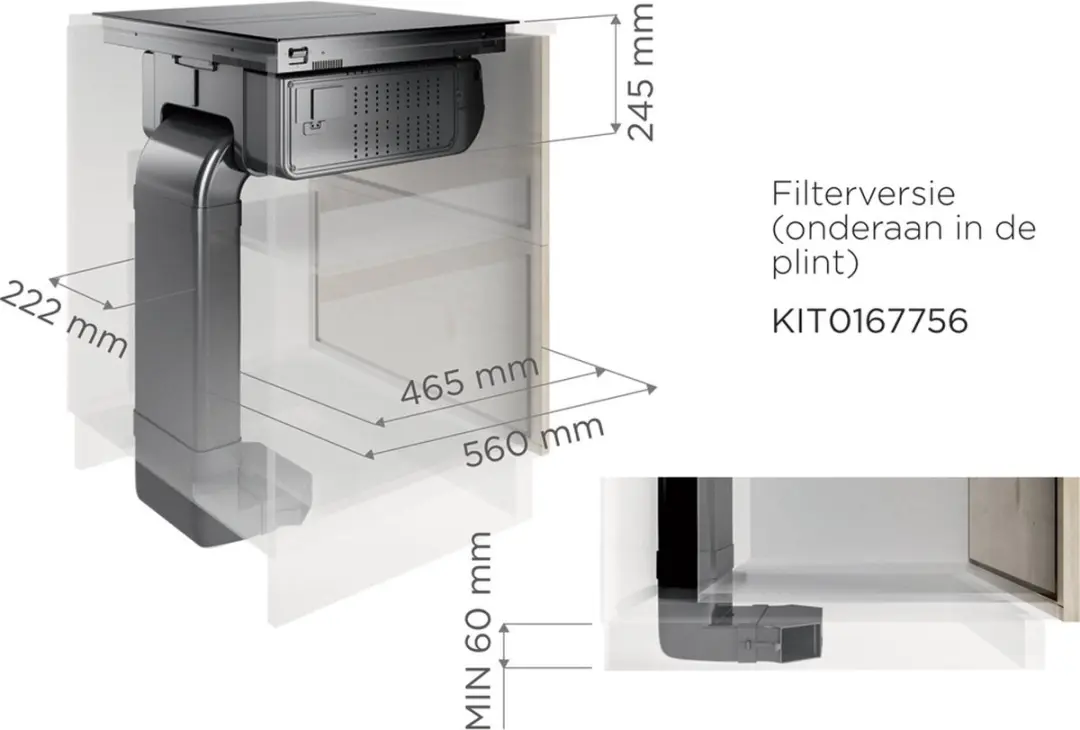 Elica Plinth IN KIT0167756 Recirculatie Kit - Zwart - afbeelding 2 van 4