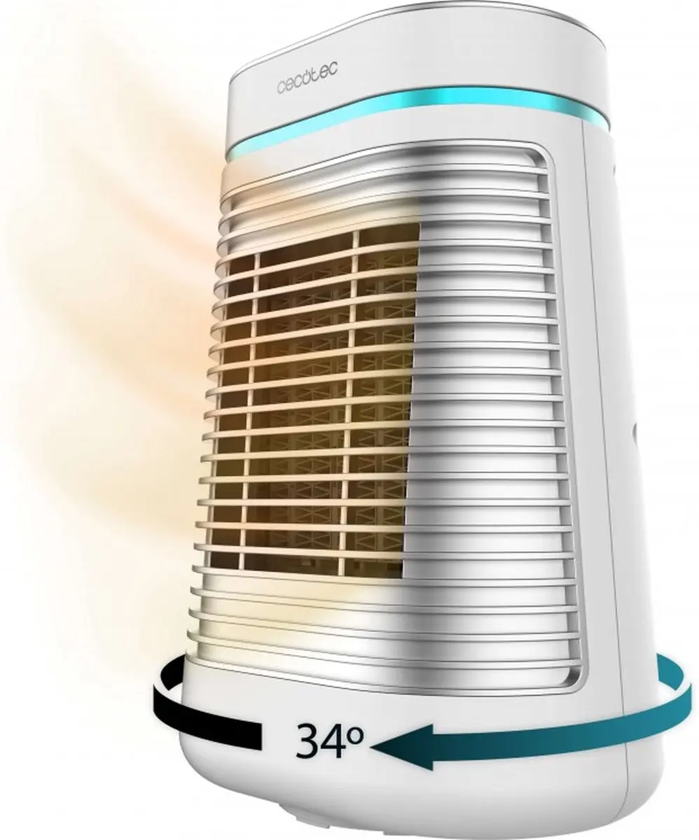 Cecotec Keramik-Tischheizlüfter ReadyWarm 1550 Max Ceramic Rotate Weiß, 1500 W