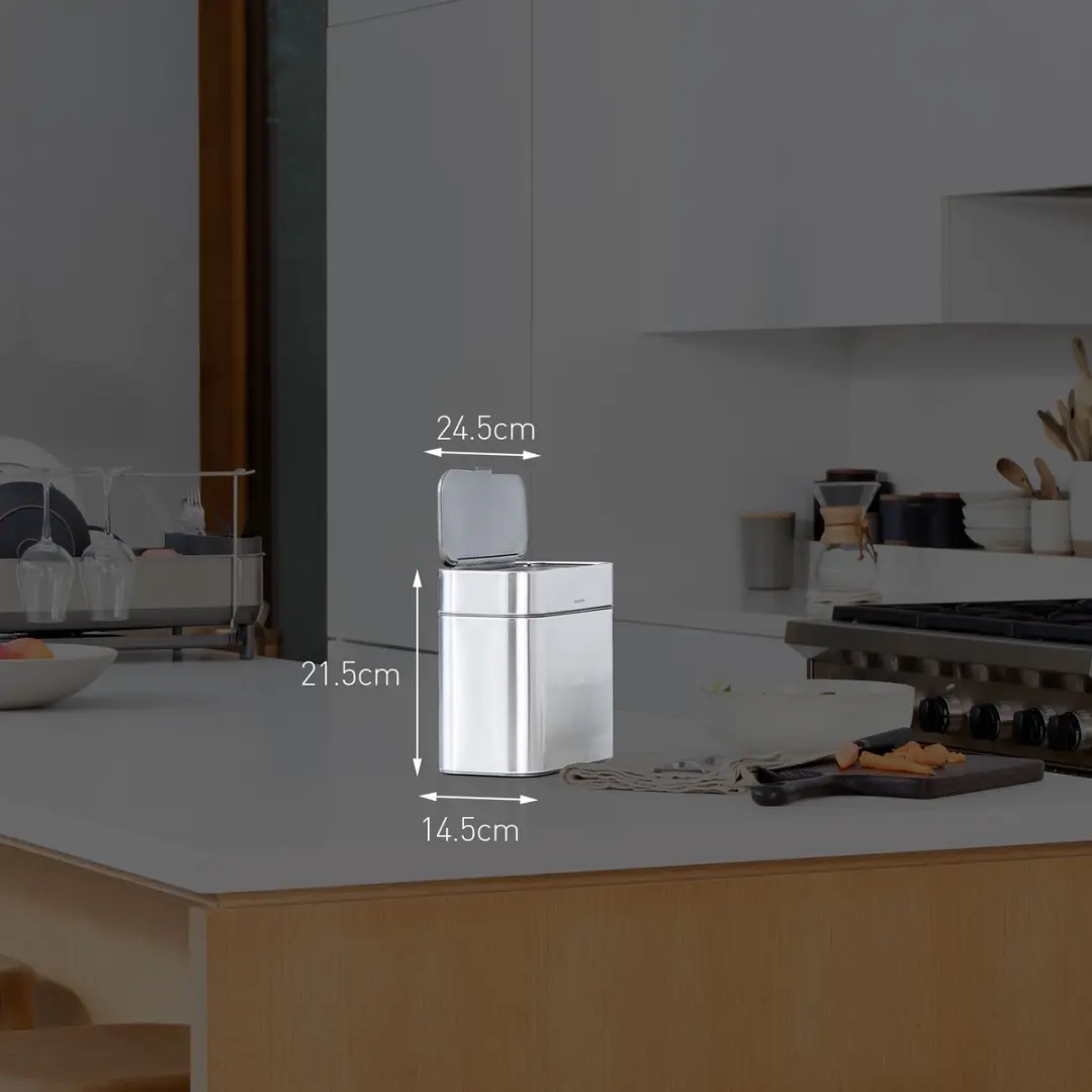 Simplehuman CW1645 Compostbakje 4 liter - Zilver - afbeelding 2 van 6